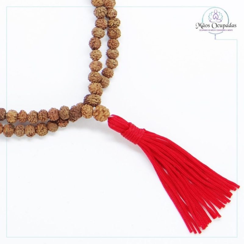 pequena pulseira japamala tradicional 108 contas rudraksha