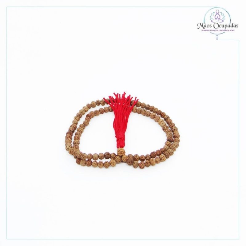 pequena pulseira japamala tradicional 108 contas rudraksha