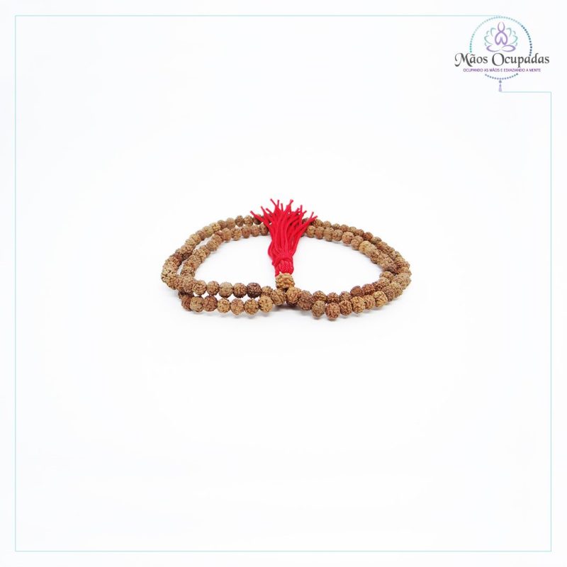 pequena pulseira japamala tradicional 108 contas rudraksha