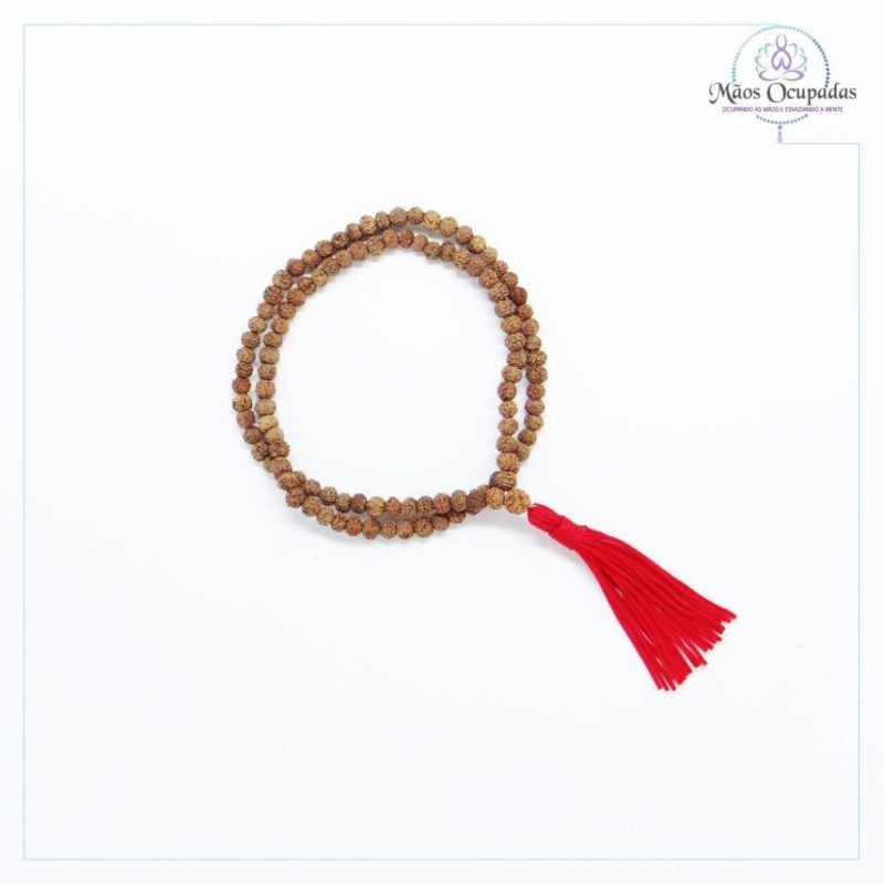 pequena pulseira japamala tradicional 108 contas rudraksha